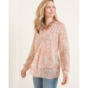 Chico's Flounce-Front Paisley Top Size 3 (16/18)